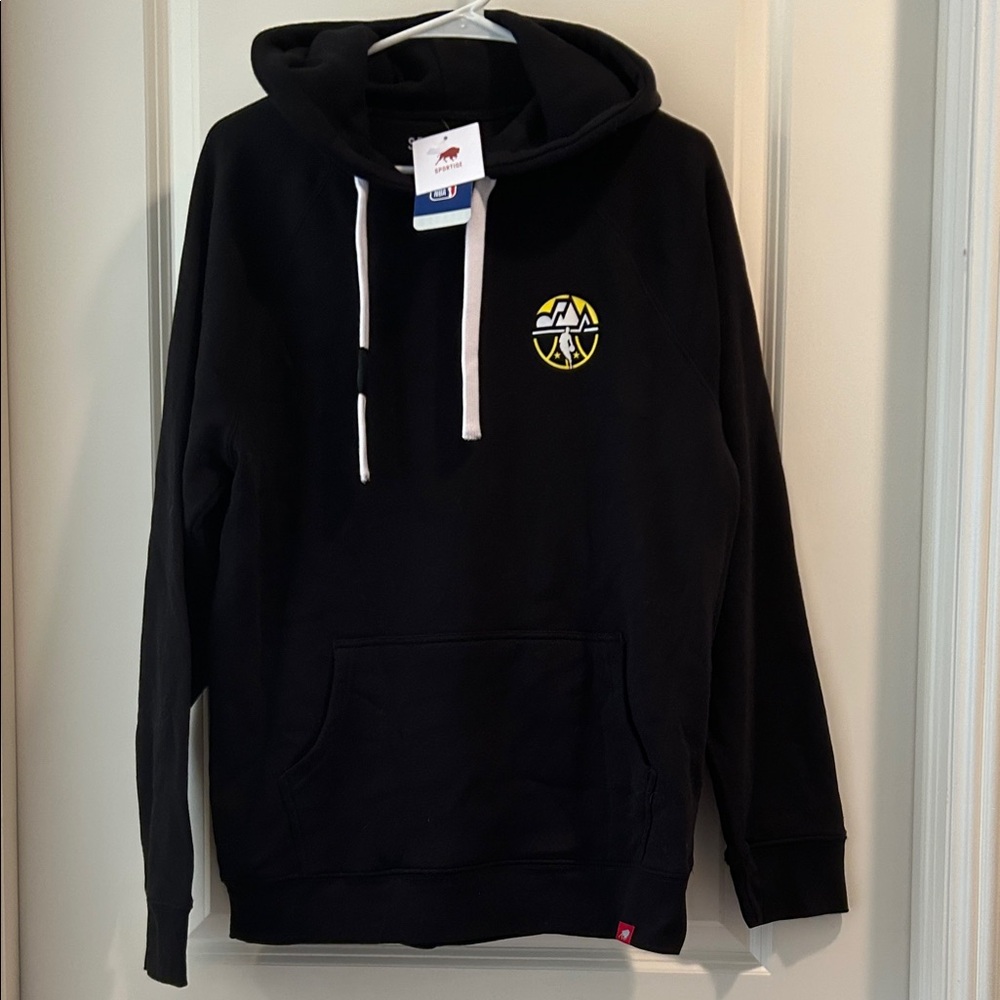 NWT Sportiqe NBA Black graphic Pullover Hoodie kangaroo pocket size M unisex